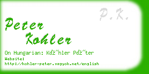 peter kohler business card